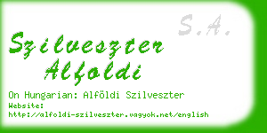 szilveszter alfoldi business card